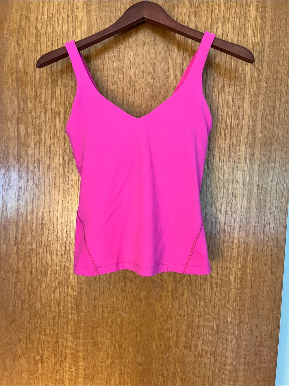 lululemon athletica Hot Pink V-Neck Align Waist Length Tank Top